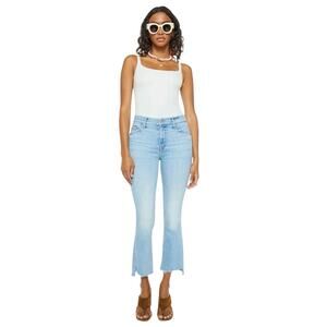 Mother Jeans Women’s Insider Crop Step Fray 27 Wash Smooth Sailing Blue Denim